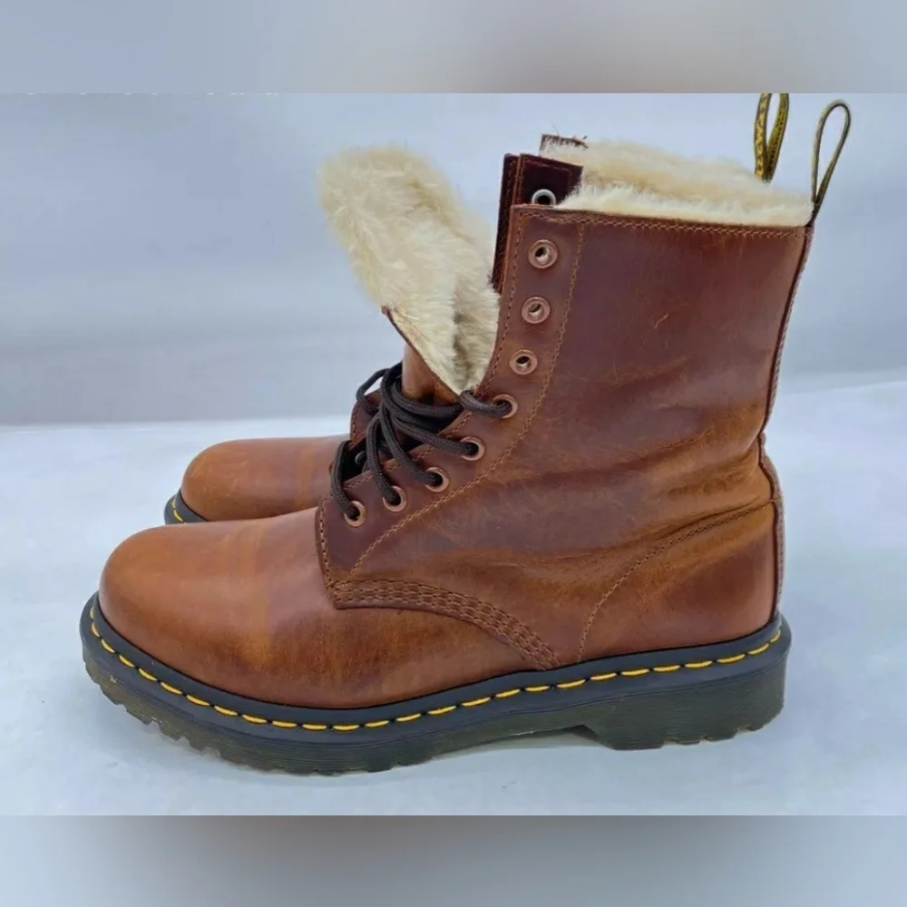 Dr. Martens Women's 1460 Serena Faux Fur-Lined Boot Air Wair Sz 10